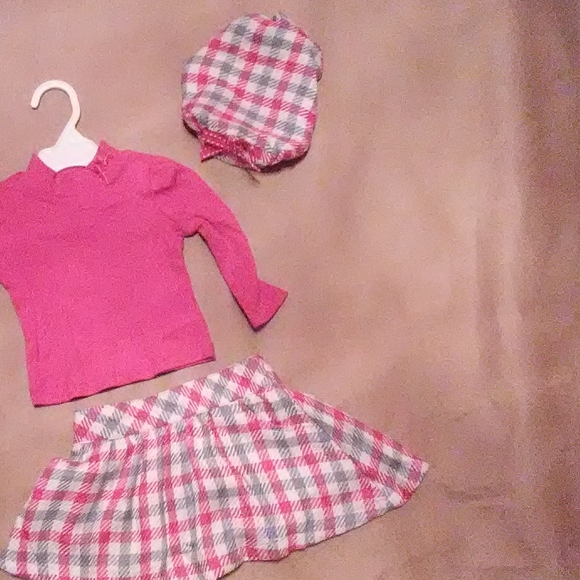 3 piece set long sleeve skirt set with matching ha - Picture 1 of 4